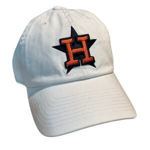 47' Houston Astros White Baseball Cap Orange H Logo Star Hat New One Size